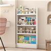 uofgcru Libreria da Parete per Bambini, Libreria stretta in legno massello, Scaffale Portagiochi Fumetti Libri Cameretta, espositori dietro la porta-Bianco(90x10x120cm)