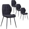 JZGORC Set di 4 Sedie da Sala da Pranzo, Sedie da Cucina con Schienale e Gambe in Metallo nero per Soggiorno, Sala da Pranzo, Camera da Letto e Studio - Nero