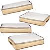 PraTiKo Life Set di 4 Scatole Portatutto In TNT e PVC Ideali per il Cambio Stagione Contenitore Salvaspazio con Coperchio Trasparente e Maniglia Sottoletto