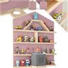 tectake® Scaffale da Parete Mylittle Story, 12 Ripiani in Legno Massiccio con Banda Magnetica, Parete MDF con Rivestimento Melammina, Angoli Arrotondati, Piedistallo Incluso - Rosa Fucsia