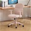 DAYALANE Sedia da ufficio, ergonomica, con funzione basculante, regolabile in altezza, in ciniglia, per studio, ufficio, casa, ufficio, rosa