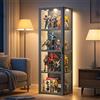 Poxvythb Vetrina espositiva vetrinetta soggiorno vetrina espositiva per collezionismo armadio lego espositore Armadietto per Soggiorno Camera da Letto Ufficio Senza luce(42x33x130cm/grigio)