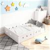 BestAlice Montessori - Lettino da pavimento, 120 x 200 cm, con protezione anti-caduta e rete a doghe, letto per bambini, in legno massiccio, letto matrimoniale, per ragazzi, senza materasso, colore