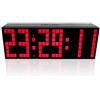 Redlution Sveglia digitale a LED, grande display HD, snooze, luce intelligente, orologio da tavolo, orologio da parete, con termometro calendario (rosso)