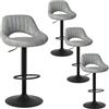 EUGAD Sgabelli da Bar Set di 4, con Schienale, Girevole 360°, Grigio