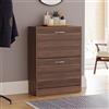 Vida Designs Scarpiera con 2 cassetti, scarpiera, organizer per riporre le scarpe, mobile in legno a scomparsa, noce