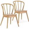 HOMN LIVING Pack 2 sedie Brisa, Colore Rovere, Legno massello, 47 cm (Larghezza) 59 cm (profondità) 83 cm (Altezza)