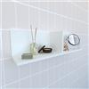 Henor Mensola da Parete con Divisorio in Legno 90 x 22 x 25 cm. Mensole per Soggiorno Studio Bagno Cucina Bianco.