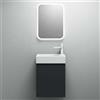 Mai & Mai Mobile Bagno Sospeso Antracite opaco, Lavabo Bianco e Specchio | 46x26x63cm, Mobile da Bagno con Cassetto Include Lavabo e Specchio LED, Antracite opaco, Seria Pisa02