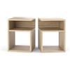 MRBLS_HOME MRBLS - Set di 2 comodini a molle, comodino, moderni, senza cassetti, per camera da letto, soggiorno, semplice divano (Sonoma), 32 x 40 x 30 cm (larghezza x altezza x profondità)