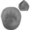 Rebecca Mobili Pouf A Sacco, Puff Cameretta, Poliestere, Grigio, da riempire, con Cerniera - Misure: 70 x 75 x 75 cm (HxLxP) - Art. RE6521