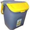 COSE DA CASA Pattumiera 28L per la racolta differenziata giallo con etichetta rifiuti vetro secchio contenitore con manico e coperchio sovrapponibile chiusura antirandaggismo cucina casa locali commerciali