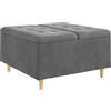 Generico Pouf Contenitore Grigio Scuro 80 x 80 x 45 cm Velluto