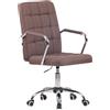 CLP Sedia Girevole Scrivania Terni Con Braccioli In Stoffa O Similpelle I Poltroncina Studio Con Ruote, Colore:marrone, Materiale:Stoffa