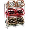 CLP Scaffale Porta Casse di Bibite Lennert I Robusto Scaffale in Acciaio Inox I Scaffale per Cucina Garage I Portabottiglie Robusto, Colore:Cromo, Dimensione:XL
