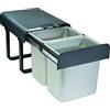 Smartix Kit Portarifiuti ad Estrazione Manuale Adatto alla Raccolta Differenziata (Secchi Inclusi), Plastica, Grigio, 47.3 x 35.5 x 36.5 cm