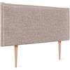 DHOME Testiera in lino naturale con bordo della testiera imbottito Letto moderno TOP TRENDING (Terra, 80x105cm con Gambe (Letto 70/80))