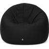 PATCH HOME Patchhome - Pouf 2 in 1, cuscino da pavimento, poltrona a sacco da gaming, per adulti e bambini, con imbottitura, Ø 100 cm, nero (black)