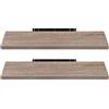 EUGAD Mensola a Muro Set da 2, 120cm, Mensole Librerie da Parete Scaffale MDF Stile Rétro Ripiano Portaoggetti, Rovere dorato, 0120QJ-2