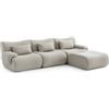 MILYsofa Divano modulare angolare, 3 posti con penisola, tessuto bouclé, fodere dei cuscini removibili (Beige Pietra, 3 posti con penisola)