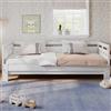 REXO Letto allungabile, in pino massiccio, con 2 posti letto e rete a forma di cuore, colore: bianco (90 x 190 cm)