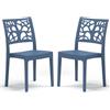 REDÒKASA Set 2 sedie in polipropilene TETI, MADE IN ITALY, impilabile, idrorepellente, resistenza raggi UV, design moderno albero della vita per sala da pranzo, cucina, bar, ristoranti, esterno (Petrolio, 2)