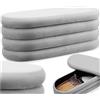 tectake® Panca Contenitore Imbottita, 2 Grandi Scomparti di Stivaggio, Rivestimento In Velluto, Pouf Letto Stile Scandinavo, Camera da Letto, Salotto - Effetto Velluto Grigio, 110 x 45 x 42 cm