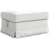 MASTERS OF COVERS Fodera di Ricambio Compatibile con Poggiapiedi IKEA Ektorp, Pouf, Sgabello - 82 x 62 x 44 cm (Bianco, Cotone)