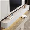 Coubird Mobile TV sospeso in legno massello, mobile TV moderno soggiorno per l'archiviazione, mobile porta TV con ante，Mobili per soggiorno, camera da letto, ufficio (Bianco-B, 140cm/55.1in)