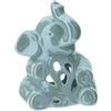 Hervit Porta tealight Elefante Blu Perlato in Porcellana Traforata - 3 Colori 3 Forme con Scatola Regalo - Porta Candela Elefantino Bomboniera Nascita Battesimo Compleanno Bambino - 14cm