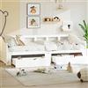 YNYHTER Divano letto matrimoniale 90/180 x 200 cm, letto da giorno allungabile in legno con 2 cassetti, divano letto per 2 persone, estensibile per doppio divano letto convertibile, senza materasso (sezione H