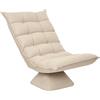 HOMCOM Poltrona Relax Girevole 360° con Schienale Regolabile in 5 Posizioni, Poltrona da Terra con Seduta Ampia Imbottita Spessa in Tessuto Effetto lino, per Soggiorno Lettura, 62x70x95 cm, Beige
