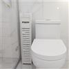 HUOLE Armadietto da bagno, mobiletti bagno salvaspazio, mobile da bagno impermeabile per soggiorno, camera da letto, cucina, ecc,armadio angolare,17 * 15 * 78cm-Bianco