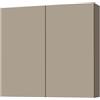 Liberoshopping Pensile da Bagno Sospeso in legno con 2 Ante Push Pull, Ripiani in Vetro, 70x22 cm, Facile Installazione (Tortora Opaco)