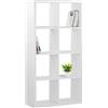 Brigros Wehome - Libreria A 8 Vani, Mobiletto Multiuso, Mobile Ingresso In Legno Melaminico,mobiletto Armadietto Mobile Soggiorno, Salvaspazio, Arredamento Casa, Studio, Ufficio (Bianco)