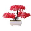 Steellwingsf Accogliente Pino Bonsai Simulazione Artificiale Vaso pianta Ornamento Home Decor scrivania Ornamento Red
