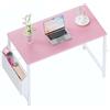 PAMRAY Scrivania Computer 80x40cm Piccola Scrivania per Casa Ufficio con Borsa e Gancio Cuffie, Tavolo Compatto per Piccoli Spazi, Facile Assemblaggio