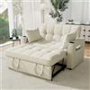 Lubvtti Divano letto pieghevole,divano 2 posti con portabicchieri e cuscini,divano letto 2 posti multifunzionale con funzione di letto,adatto per soggiorno,camera da letto,Beige