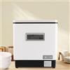 FUNYSF Mini lavastoviglie da 1500 W, in acciaio inox, sterilizzazione ad alta temperatura, colore bianco.