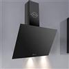 GURARI Cappa aspirante senza testa GCH 286 BL 8 Prime, cappa 80cm, cappa a parete 1000m³/h, vetro nero, TouchControl, telecomando, timer