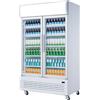 METRO Professional Frigorifero con 2 porte in vetro GSC2100, 930 L, bianco, 3.1 kWh/24 h, 220-240 V, con illuminazione LED e 10 ripiani regolabili, ideale per attività gastronomiche, bar e negozi.