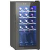 HOMCOM Cantinetta Vino Refrigerata 15 Bottiglie 44L Cantina Vino Monotemperatura 5-18℃ Cantina Vino Bar con Vetro Anti UV, Compressore, Ripiani Regolabile, Display Touch, Luci LED, Classe G, Nero
