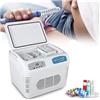 YXCMD Frigo Portatile per Insulina e Medicinali (12L) - Cooler Termico per Diabetici con Display LED (2-8°C), Alimentazione Auto/Casa, Conservazione Sicura per Farmaci, Cosmetici & Latte Materno