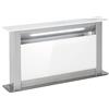 Klarstein Royal Flush Eco - Cappa aspirante, 60 cm bianco, cappa a scomparsa, 576 m³/h, Touch-To-Slide, illuminazione LED, efficienza energetica A++, acciaio inox e vetro, ricircolo e scarico aria