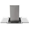 Ausla Cappa aspirante per isola con touch screen LCD, cappa aspirante decorativa in acciaio inox e vetro, design europeo, aspirazione 750 m³/h, rumore 65 dB, 90 x 54 x 59-106 cm