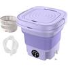 Generic Mini lavatrice e asciugatrice compatta e portatile, 8 l, con luce blu, perfetta per appartamenti, dormitori, camper, lavanderia da viaggio, colore viola