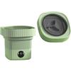 Generico Lavatrice pieghevole portatile da 6L/11L di grande capacità con secchio for asciugatrice for vestiti, biancheria intima viaggio, calzini, Mini lavatrice(Green 6L,US)