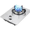 Generic Fornello a gas da 33 cm, bruciatore singolo, NG/GPL, fornello a gas integrato, design compatto con FFD e supporti in ghisa, classe energetica A