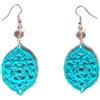 Meraki Studio Orecchini pendenti con cristalli di vetro, orecchini mandala/ovali, pizzo, Gioielli all'uncinetto, turchese (azzurro) /argentato, Made in Italy, Bijoux da donna, Lavorazione Artigianale