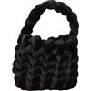 Generico Borsa Boom Velluto, borsa tubolare, realizzata a Mano all'uncinetto, di varie colorazioni. (Nero)